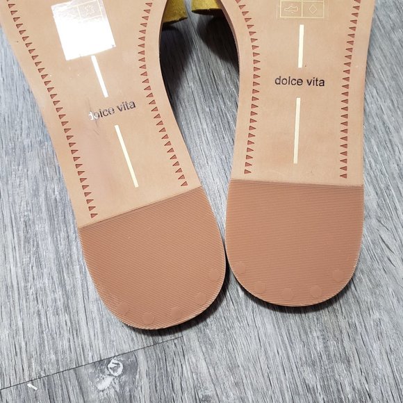 Dolce Vita Yellow Slide Sandals - Picture 11 of 14